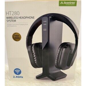 Avantree HT280 Wireless TV Headphones WSHT-280-BLK 2.4GHz RF Dock Open Box